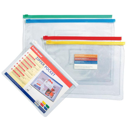 Picture of PVC ZIP FOLDER A4 TRANSPARENT